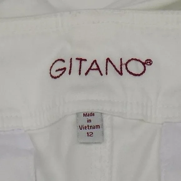 Gitano White Rolled Cuff Capri Size 12 CLEAN! - Picture 8 of 11